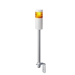 PATLITE LR5-102LJNW-Y 50MM 1-TIER SIGNAL TOWER, 24V DC, POLE MOUNT WITH L BRACKET AND CABLE, NO FLASHING/BUZZER, OFF-WHITE