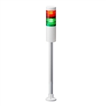 PATLITE LR5-202PJNW-RG 50MM 2-TIER SIGNAL TOWER, 24V DC, POLE MOUNT WITH CIRCULAR BRACKET AND CABLE, NO FLASHING/BUZZER, OFF-WHITE