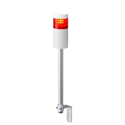 PATLITE LR6-102LJNW-R 60MM, 1-TIER SIGNAL TOWER, 24V DC, POLE MOUNT WITH L BRACKET AND CABLE, NO FLASHING/BUZZER, OFF-WHITE