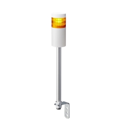 PATLITE LR6-102LJNW-Y 60MM 1-TIER SIGNAL TOWER, 24V DC, POLE MOUNT WITH L BRACKET AND CABLE, NO FLASHING/BUZZER, OFF-WHITE