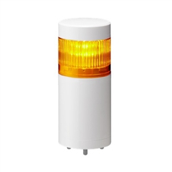 PATLITE LR6-102WJNW-Y 60MM 1-TIER SIGNAL TOWER, 24V DC, DIRECT MOUNT/CABLE, NO FLASHING/BUZZER, OFF-WHITE