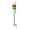 PATLITE LR6-202LJBW-RG 60MM 2-TIER SIGNAL TOWER, 24V DC, POLE MOUNT WITH L BRACKET AND CABLE, FLASHING/BUZZER, OFF-WHITE