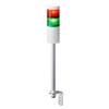 PATLITE LR6-202LJNW-RG 60MM 2-TIER SIGNAL TOWER, 24V DC, POLE MOUNT WITH L BRACKET AND CABLE, NO FLASHING/BUZZER, OFF-WHITE