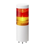 PATLITE LR6-202WJNW-RY 60MM 2-TIER SIGNAL TOWER, 24V DC, DIRECT MOUNT/CABLE, NO FLASHING/BUZZER, OFF-WHITE