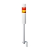 PATLITE LR6-2M2LJBW-RY 60MM 2-TIER SIGNAL TOWER, 100-240V AC, POLE MOUNT WITH L BRACKET AND CABLE, FLASHING/BUZZER, OFF-WHITE