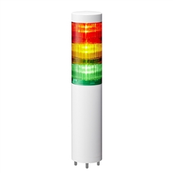 PATLITE LR6-3M2WJNW-RYG 60MM 3-TIER SIGNAL TOWER, 100-240V AC, DIRECT MOUNT WITH CABLE, NO FLASHING/BUZZER, OFF-WHITE