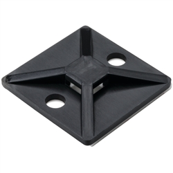 HELLERMANN TYTON MB4A0C2 CABLE TIE MOUNT WITH RUBBER        ADHESIVE, 1.12" X 1.12" FOR T18-T50 TIES, BLACK 100/PACK