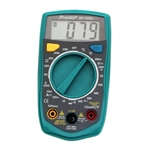 PROSKIT MT-1233C PALM SIZE DIGITAL MULTIMETER WITH          RESISTANCE, TEMPERATURE TESTS, 3-1/2 DIGITS 1999 COUNTS