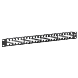 TRIPPLITE N062-048-KJ 48-PORT 1U RACK-MOUNT UNSHIELDED BLANK KEYSTONE/MULTIMEDIA PATCH PANEL, RJ45, USB, HDMI, CAT5E/6