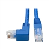 TRIPPLITE N204-001-BL-DN BLUE 1FT DOWN-ANGLE CAT6 GIGABIT MOLDED UTP ETHERNET CABLE (RJ45 RIGHT-ANGLE DOWN M TO RJ45 M)