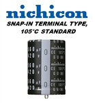 NICHICON N8200UF25VR RADIAL SNAP-IN ELECTROLYTIC CAPACITOR  8200UF 25V (22MM X 37MM) 3000H AT 105C MFR# LGU1E822MELZ