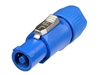 NEUTRIK NAC3FCA 3 POLE BLUE POWERCON LOCKABLE CABLE         CONNECTOR, COLOR CODED FOR "POWER IN": USE PZ1X1-15/16