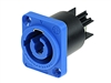 NEUTRIK NAC3MPA-1 3 POLE BLUE POWERCON CHASSIS CONNECTOR,   COLOR CODED FOR "POWER IN"