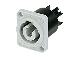 NEUTRIK NAC3MPB-1 3 POLE GRAY POWERCON CHASSIS CONNECTOR,   COLOR CODED FOR "POWER OUT"