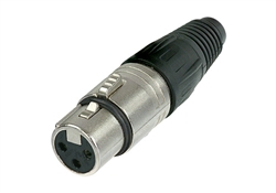 NEUTRIK NC3FX 3 PIN FEMALE XLR CABLE CONNECTOR WITH NICKEL  HOUSING AND SILVER CONTACTS