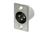 NEUTRIK NC3MP 3 PIN MALE XLR PANEL MOUNT RECEPTACLE,        SOLDER CONTACTS, NICKEL HOUSING, SILVER CONTACTS