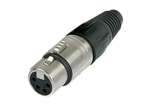 NEUTRIK NC4FX 4 PIN FEMALE XLR CABLE CONNECTOR WITH NICKEL  HOUSING AND SILVER CONTACTS