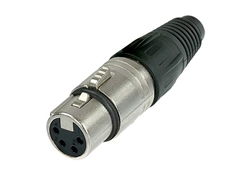 NEUTRIK NC4FX 4 PIN FEMALE XLR CABLE CONNECTOR WITH NICKEL  HOUSING AND SILVER CONTACTS