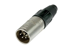 NEUTRIK NC4MX 4 PIN MALE XLR CABLE CONNECTOR WITH NICKEL    HOUSING AND SILVER CONTACTS