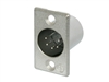 NEUTRIK NC5MP 5 PIN MALE XLR PANEL MOUNT RECEPTACLE,        SOLDER CONTACTS, NICKEL HOUSING, SILVER CONTACTS