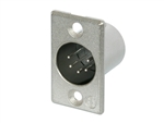 NEUTRIK NC5MP 5 PIN MALE XLR PANEL MOUNT RECEPTACLE,        SOLDER CONTACTS, NICKEL HOUSING, SILVER CONTACTS