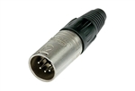 NEUTRIK NC5MX 5 PIN MALE XLR CABLE CONNECTOR WITH NICKEL    HOUSING AND SILVER CONTACTS