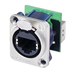 NEUTRIK NE8FDP RJ45 FEED-THRU ETHERCON RECEPTACLE, D-SIZE   METAL FLANGE WITH THE LATCH LOCK, MOUNTING SCREWS INCLUDED
