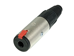 NEUTRIK NJ3FC6 3 POLE 1/4" PHONE CABLE INLINE LOCKING JACK, MONO OR STEREO, NICKEL HOUSING, SILVER CONTACTS