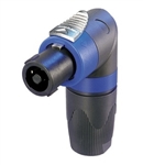 NEUTRIK NL4FRX 4 POLE SPEAKON RIGHT ANGLE CABLE CONNECTOR,  CHUCK TYPE STRAIN RELIEF: FOR TERMINATION USE PZ1X1-15/16