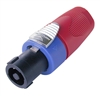 NEUTRIK NL4FX-2 4 POLE SPEAKON CABLE CONNECTOR, RED BUSHING, CHUCK TYPE STRAIN RELIEF: FOR TERMINATION USE PZ1X1-15/16