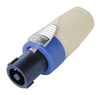 NEUTRIK NL4FX-9 4 POLE SPEAKON CABLE CONNECTOR, WHITE BUSHING, CHUCK TYPE STRAIN RELIEF: FOR TERMINATION USE PZ1X1-15/16