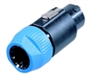 NEUTRIK NL8FC 8 POLE SPEAKON CABLE CONNECTOR, LATCH LOCK,   CHUCK TYPE STRAIN RELIEF: FOR TERMINATION USE PZ1X1-15/16