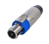 NEUTRIK NLT4FXX 4 POLE SPEAKON FEMALE CABLE CONNECTOR, HEAVY DUTY, NICKEL HOUSING, CHUCK TYPE STRAIN RELIEF