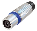 NEUTRIK NLT4MX 4 POLE SPEAKON MALE CABLE CONNECTOR, HEAVY   DUTY, METAL HOUSING, CHUCK TYPE STRAIN RELIEF