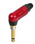 NEUTRIK NP2RX-AU-SILENT 2 POLE MONO 1/4" PROFESSIONAL PHONE PLUG, RIGHT ANGLE, GOLD PLATED CONTACTS, WITH SILENT SWITCH