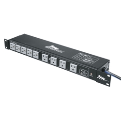 MID ATLANTIC RACK MOUNT 18 OUTLET 15A AC STRIP PD-1815R-RN  W/2-STAGE PROTECTION & ADJUSTABLE RACK EARS *SPECIAL ORDER*