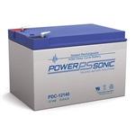 POWERSONIC PDC-12140F2 12V 13.9AH AGM DEEP CYCLE BATTERY    WITH .250" TABS