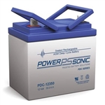 POWERSONIC PDC-12350NB 12V 35AH AGM DEEP CYCLE BATTERY      NUT/BOLT TERMINALS *SPECIAL ORDER*