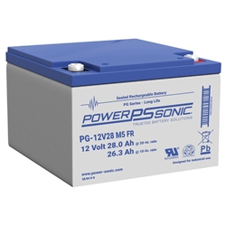 POWERSONIC PG-12V28 M5 FR 12V 28AH LONG LIFE (VRLA)         SLA BATTERY