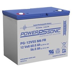 POWERSONIC PG-12V55 M6 FR 12V 55AH LONG LIFE (VRLA)         SLA BATTERY