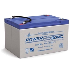 POWERSONIC PS-12100F1 12V 12AH SLA BATTERY WITH .187"       FASTON