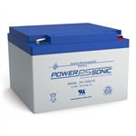 POWERSONIC PS-12260F2 12V 26AH SLA BATTERY WITH .250" TABS