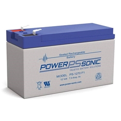 POWERSONIC PS-1270F1 12V 7AH SLA BATTERY WITH .187" QC      TERMINALS