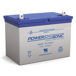 POWERSONIC PS-12750U 12V 75AH SLA BATTERY WITH U TERMINALS