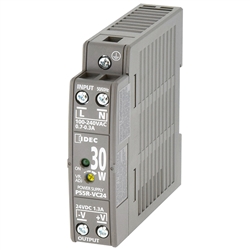 IDEC PS5R-VC12 SWITCHING POWER SUPPLY 12VDC 30W 2.5A OUTPUT, 100-370VDC / 85-264VAC INPUT, DIN RAIL MOUNT