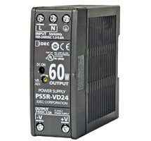 IDEC PS5R-VD24 SWITCHING POWER SUPPLY 24VDC 60W 2.5A OUTPUT, 85-264VAC / 100-370VDC INPUT, DIN RAIL MOUNT