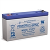 POWERSONIC PS-612F1 6V 1.2AH SLA BATTERY WITH .187" QC TABS