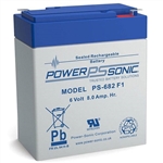 POWERSONIC PS-682F1 6V 9AH SLA BATTERY WITH .187" QC TABS