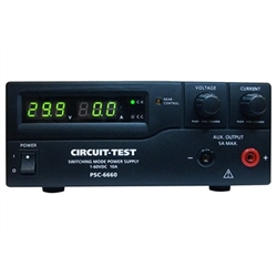CIRCUIT TEST PSC-6660 BENCHTOP SWITCHING POWER SUPPLY       1-60VDC / 0-10AMP REMOTE PROGRAMMABLE