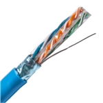 PSI DATA PSI-6CMPSH-BU BLUE CAT6E 23/8 (4 PAIR) SOLID       SHIELDED CABLE, PLENUM FT6 RATED *SOLD BY THE METER*